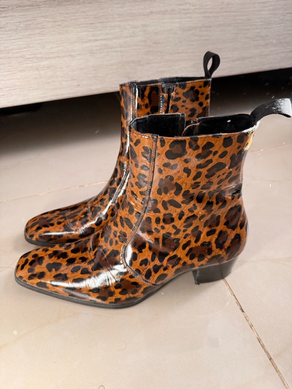 Leopard Print Ankle Boots in Brown - Fashionable Western-Inspired Chelsea